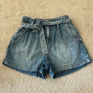 Tie Waist Jean Shorts